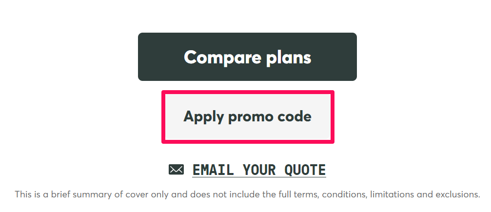 A the choose a plan page you can enter a promo code